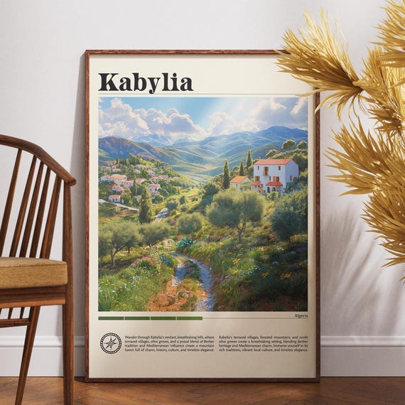 Kabylia Travel Print Algeria Poster Wall Art Africa