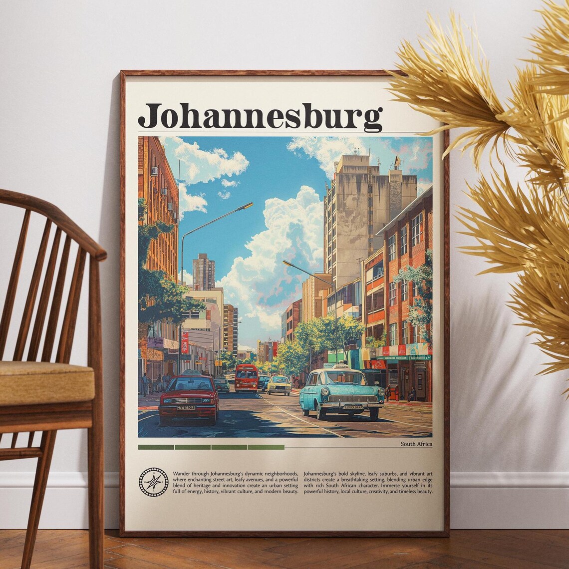 Johannesburg Travel Print South Africa Poster Wall Art Johannesburgafrica