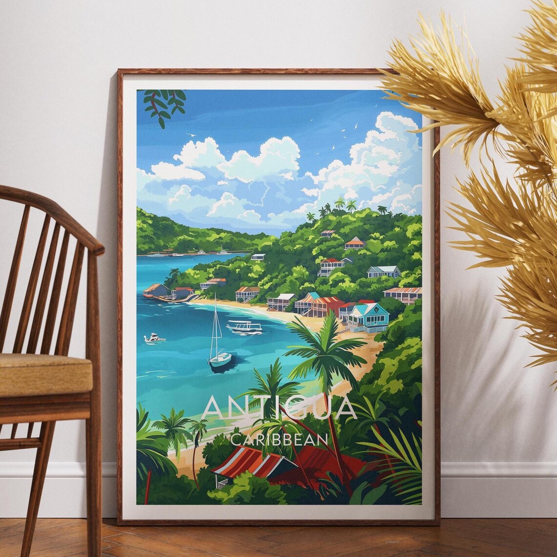 Antigua Travel Print Caribbean Poster Wall Art And Barbuda