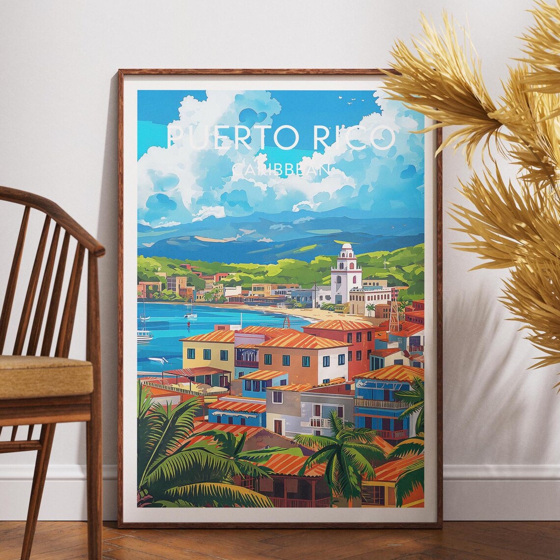 Puerto Rico Travel Print Caribbean Poster Wall Art