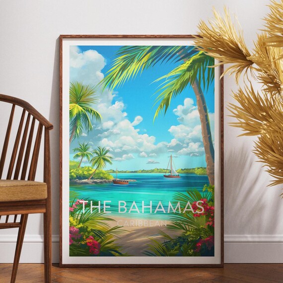 The Bahamas Travel Print Caribbean Poster Wall Art