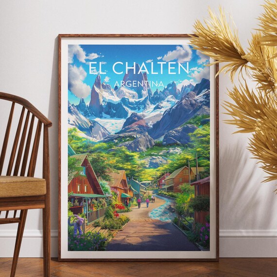 El Chalten Travel Print Argentina Poster Wall Art South America
