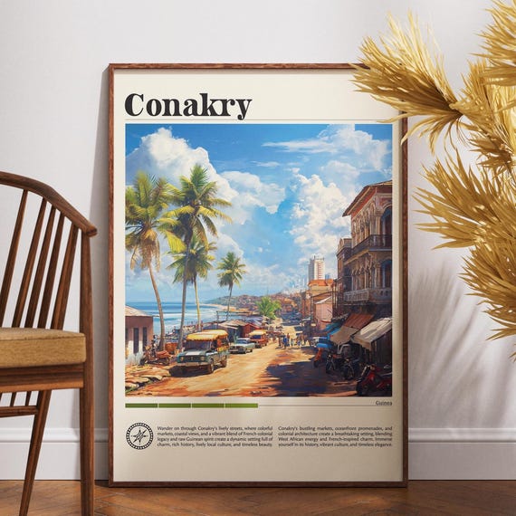 Conakry Travel Print Equatorial Guinea Poster Wall Art Africa