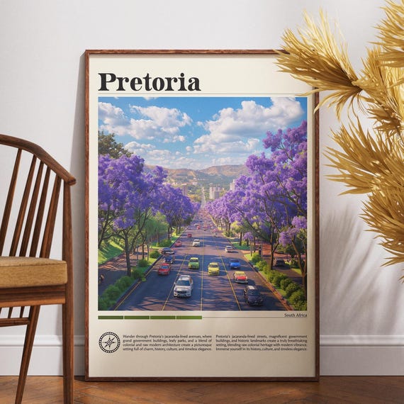 Pretoria Print South Africa Wall Art Poster Travel African Wildlife Sa City