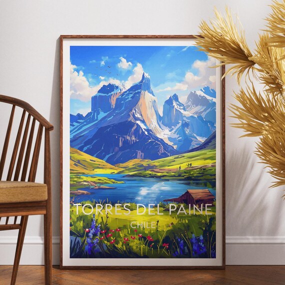 Torres Del Paine Travel Print Chile Poster Wall Art De South America