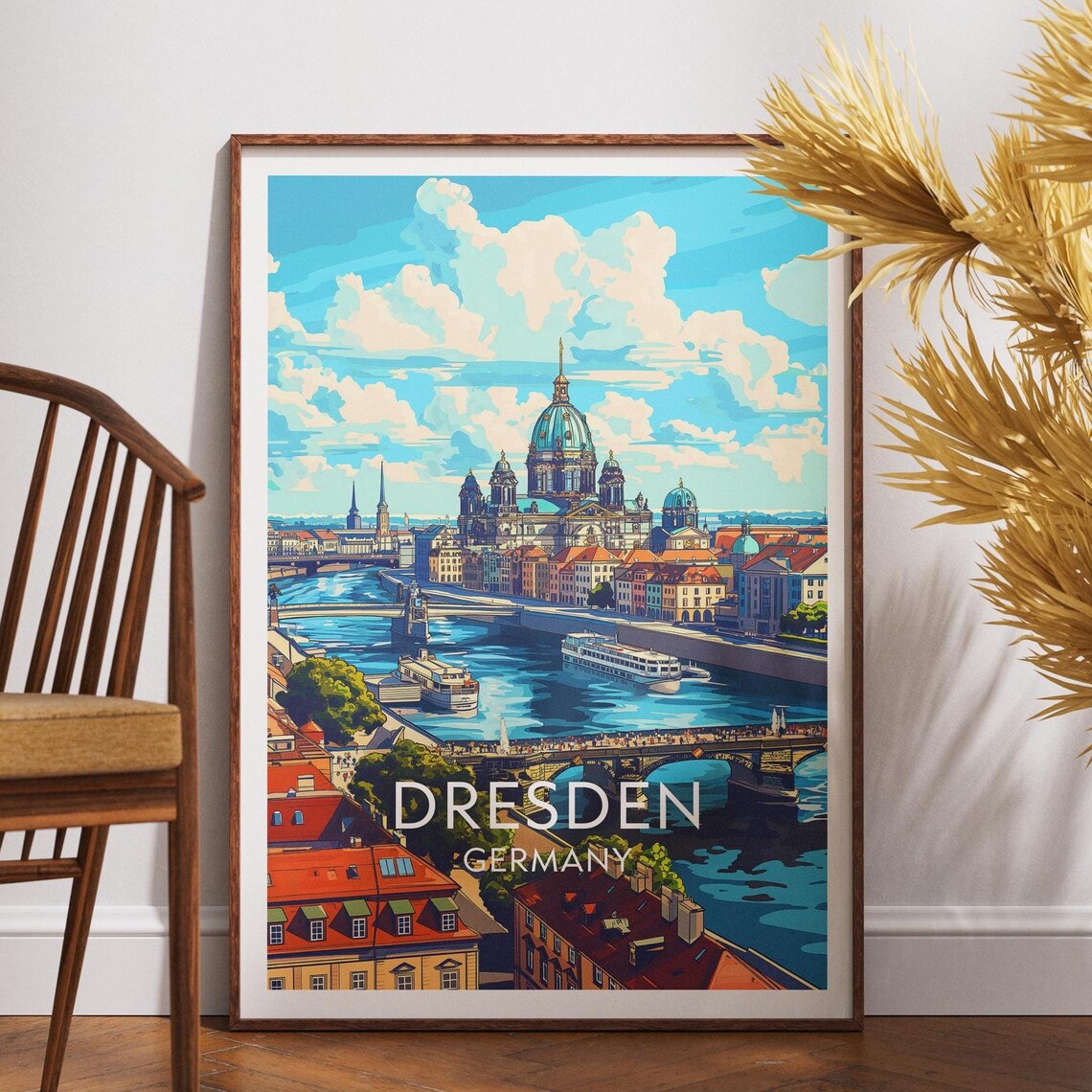 Dresden Travel Poster, Germany Europe