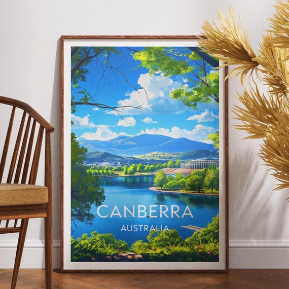Canberra Travel Print Australia Poster Wall Art