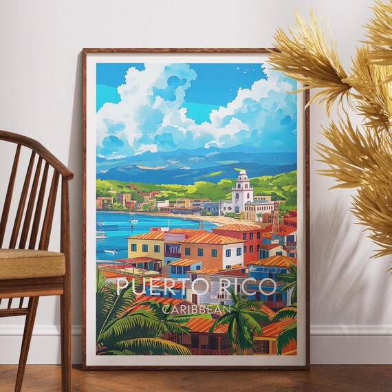 Puerto Rico Travel Print Caribbean Poster Wall Art