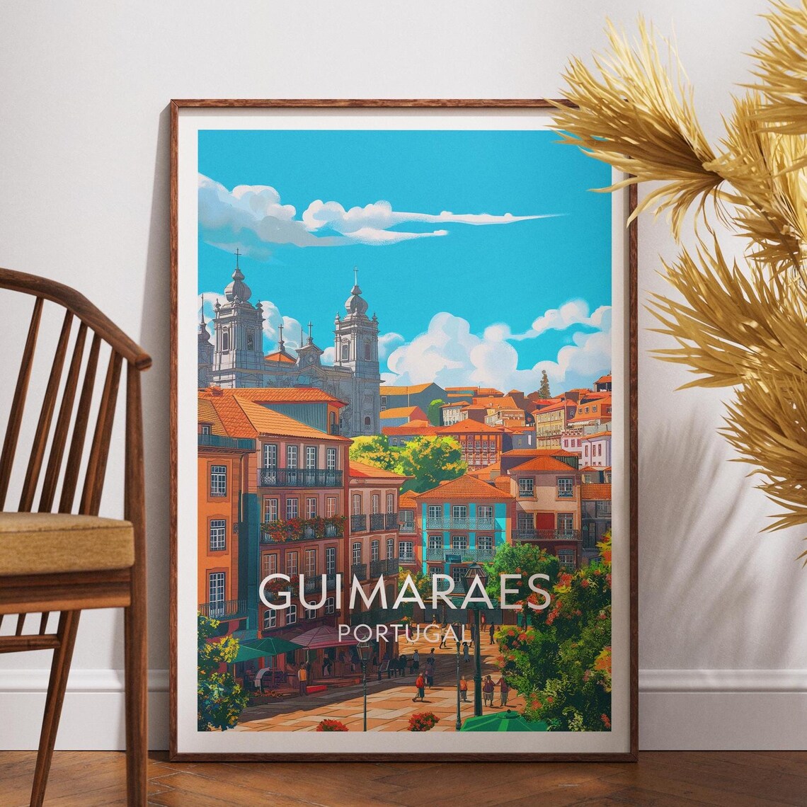 Guimaraes Travel Print Portugal Poster Wall Art Europe