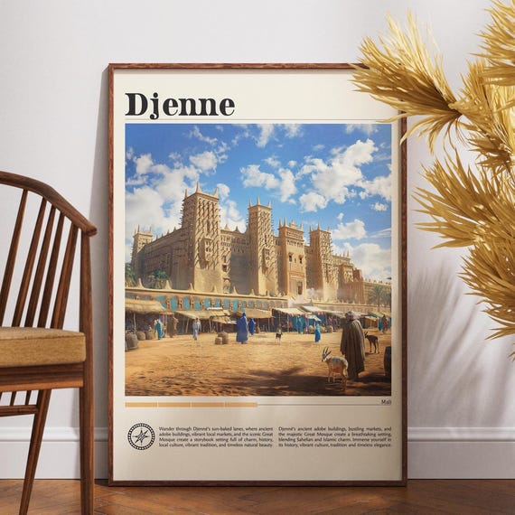 Djenne Travel Print Mali Poster Wall Art Africa