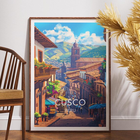 Cusco Travel Print Peru Poster Wall Art South America Peruvian