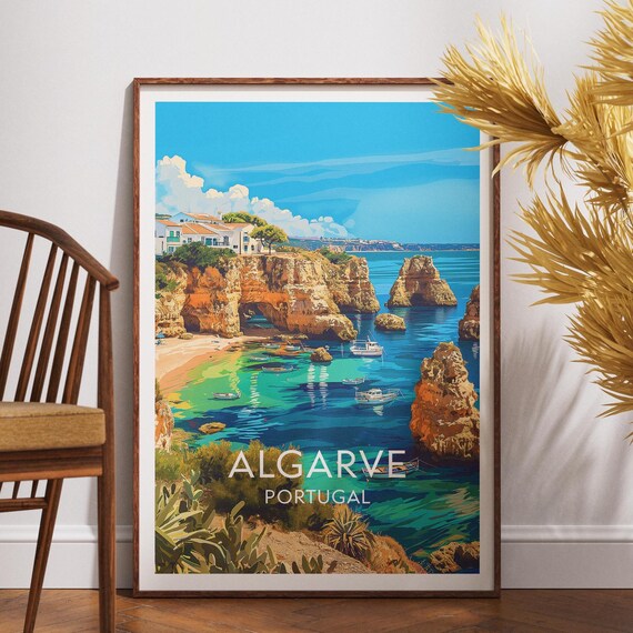 Algarve Travel Print Portugal Poster Wall Art Europe