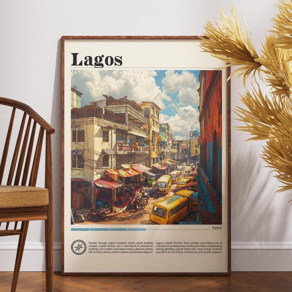 Lagos Travel Print Nigeria Poster Wall Art Africa