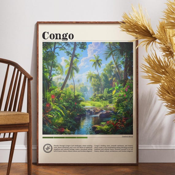 Congo Travel Print Africa Poster Art Wall Republic Of The