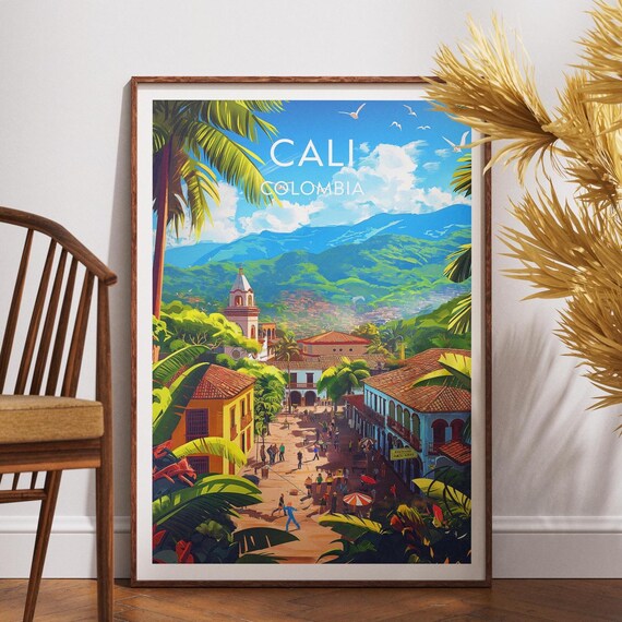 Cali Travel Print Colombia Poster Wall Art South America Colombian
