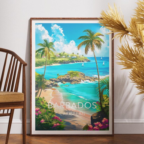 Barbados Travel Print Caribbean Poster Wall Art