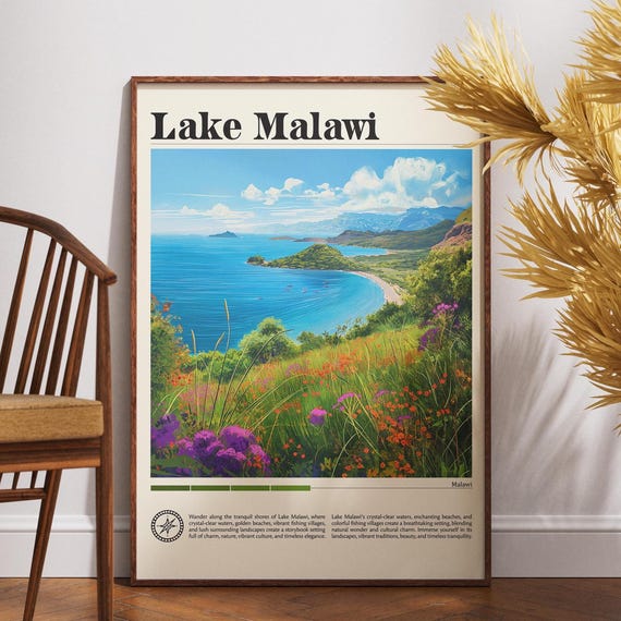 Lake Malawi Poster Print Travel Wall Art Africa African Wildlife