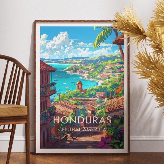 Honduras Travel Print Central America Poster Wall Art