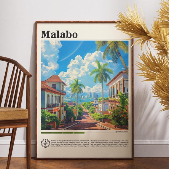 Malabo Travel Print Equatorial Guinea Poster Wall Art Africa