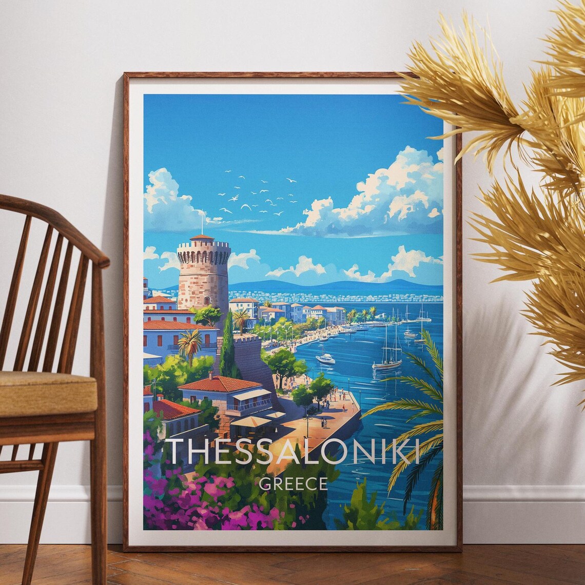 Thessaloniki Travel Poster, Greece Europe