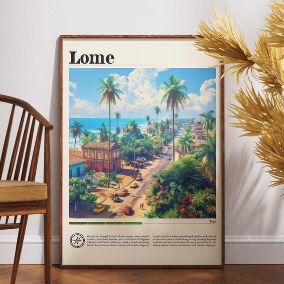 Lome Poster Togo Print Travel Wall Art Africa African Wildlife City