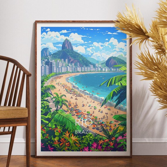 Rio Travel Print Brazil Poster Wall Art De Janeiro South America