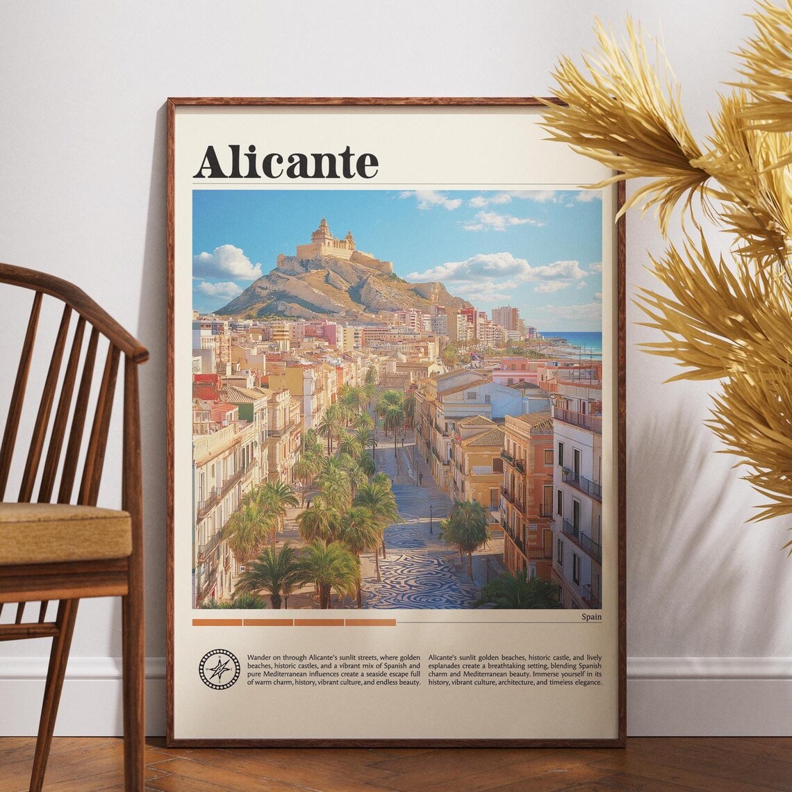 Alicante Travel Poster, Spain Europe