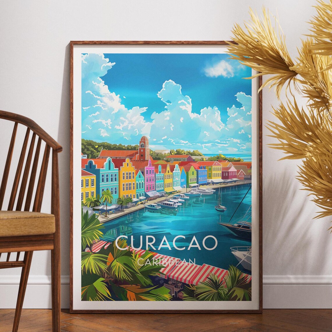 Curacao Travel Print Caribbean Poster Wall Art