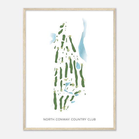 North Conway Country Club New Hampshire Modern Watercolor Map Golfer Gift Golf Wall Art Golf Poster Print Course Layout