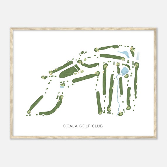 Ocala Golf Club Florida Modern Watercolor Map Golfer Gift Golf Wall Art Golf Poster Print Course Layout