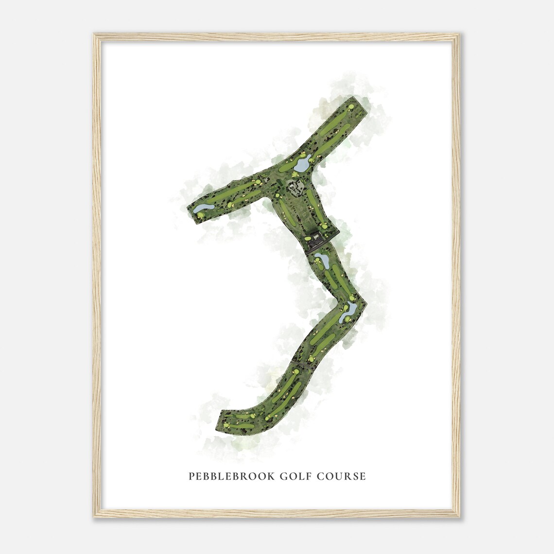 Pebblebrook Golf Course Arizona Classic Watercolor Map Golfer Gift Golf Wall Art Golf Poster Print Course Layout - Image 2