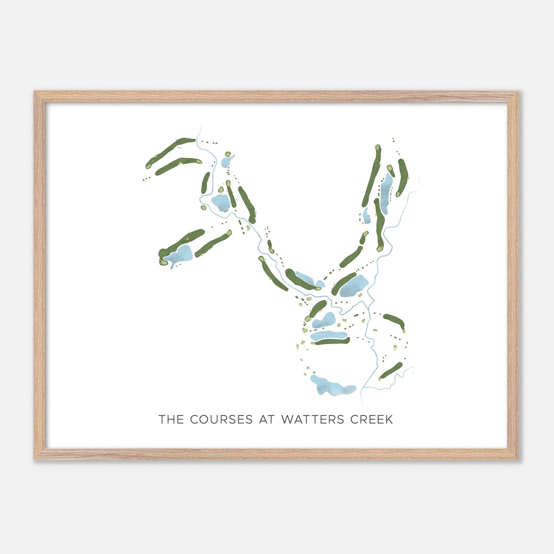 The Courses at Watters Creek Modern Fairway Golf Course Map Poster