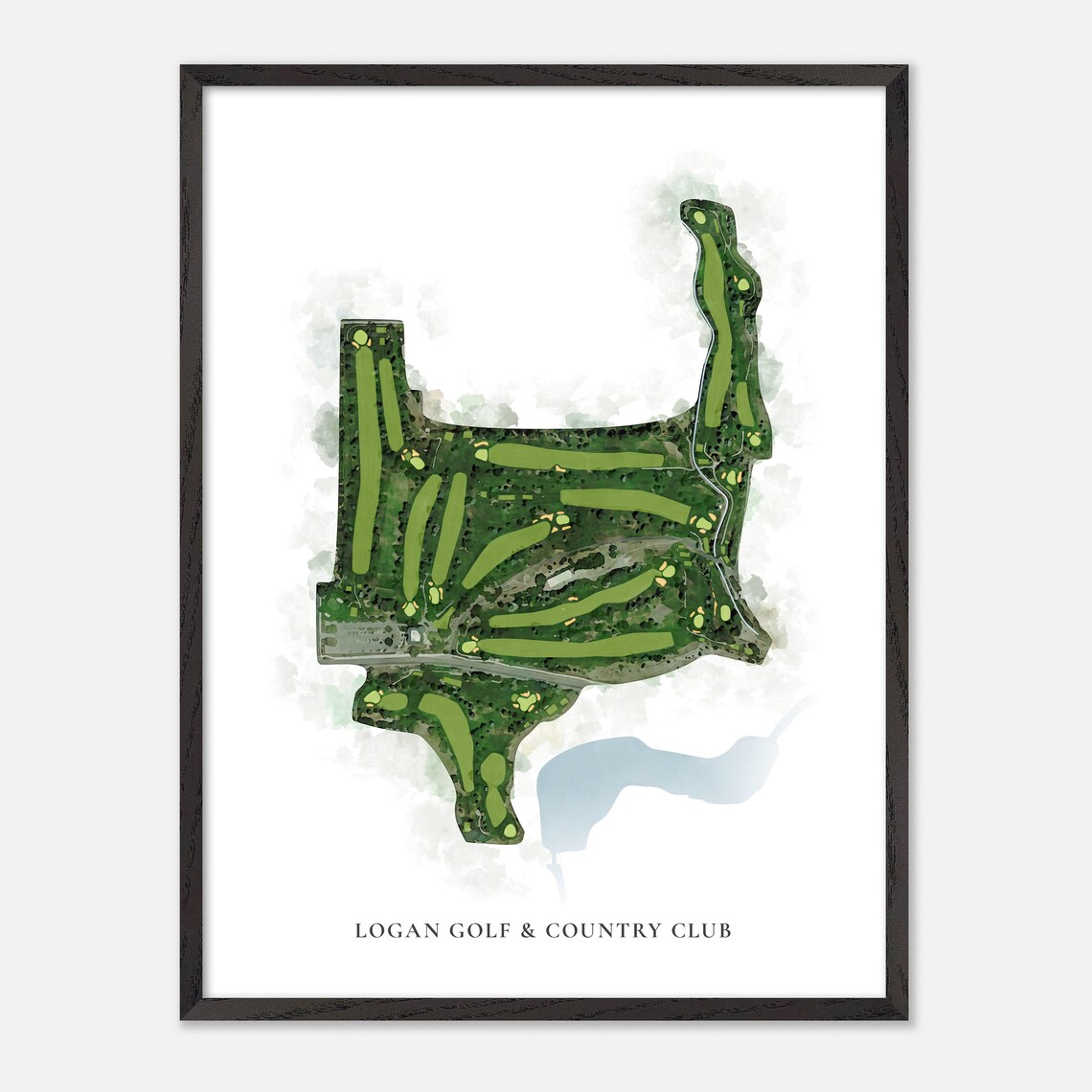 Logan Golf and Country Club Utah Classic Watercolor Map Poster - Image 3