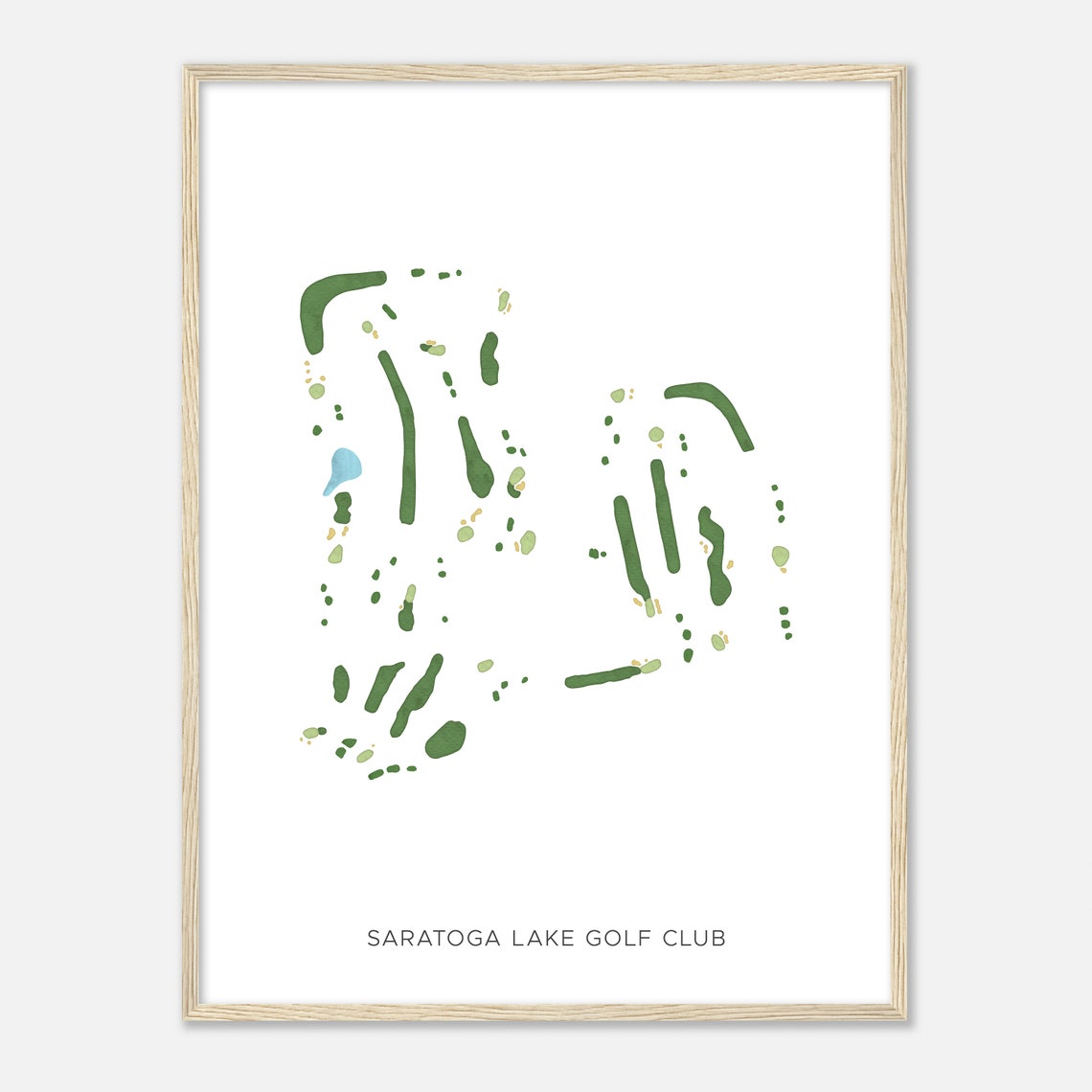 Saratoga Lake Golf Club New York Modern Watercolor Map Poster - Image 2