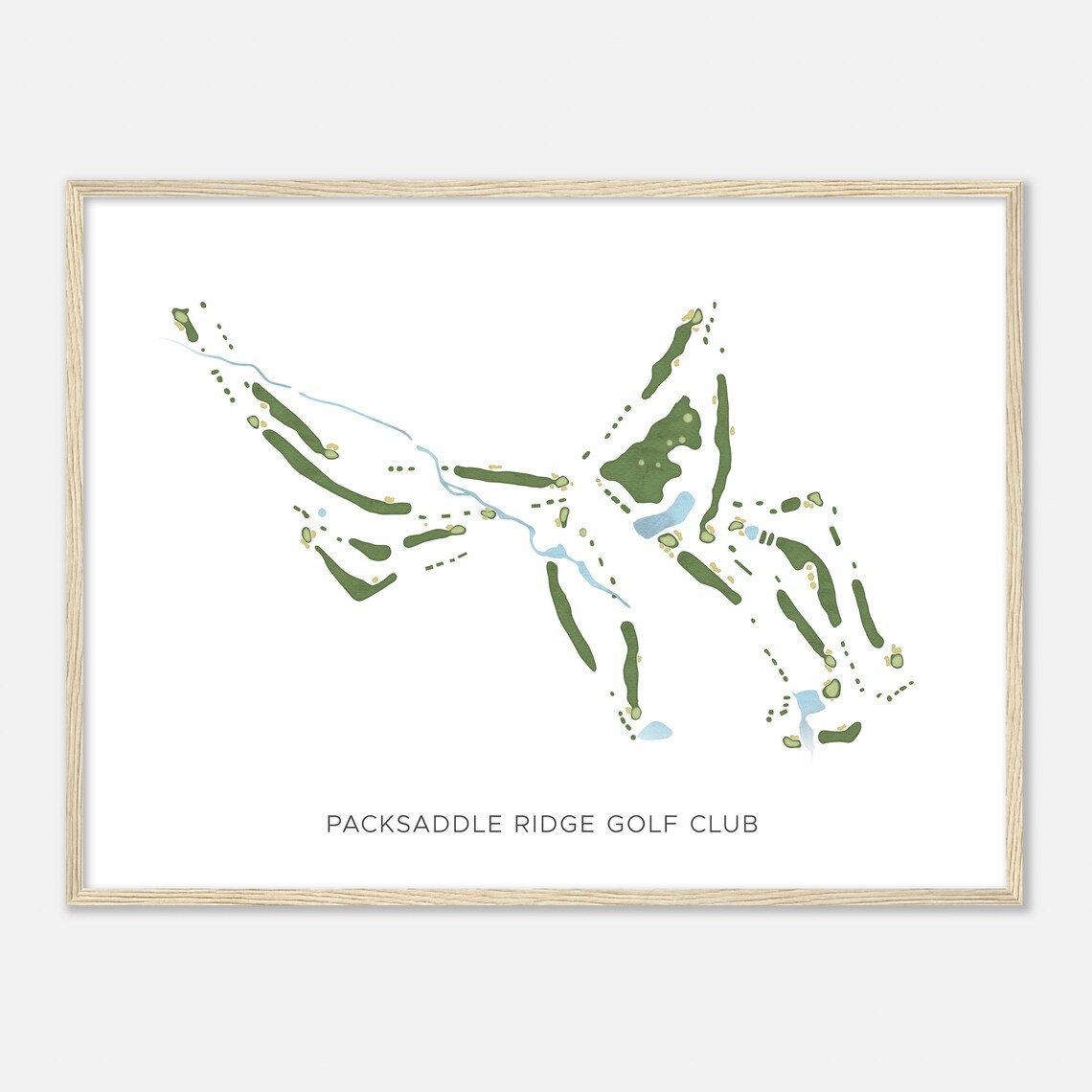 Packsaddle Ridge Golf Club Virginia Modern Watercolor Course Map Poster