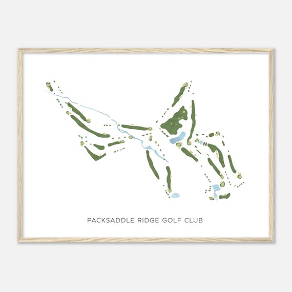 Packsaddle Ridge Golf Club Virginia Modern Watercolor Course Map Poster