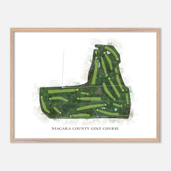 Niagara County Golf Course In Lockport New York Classic Watercolor Map Golfer Gift Golf Wall Art Golf Poster Print Course Layout