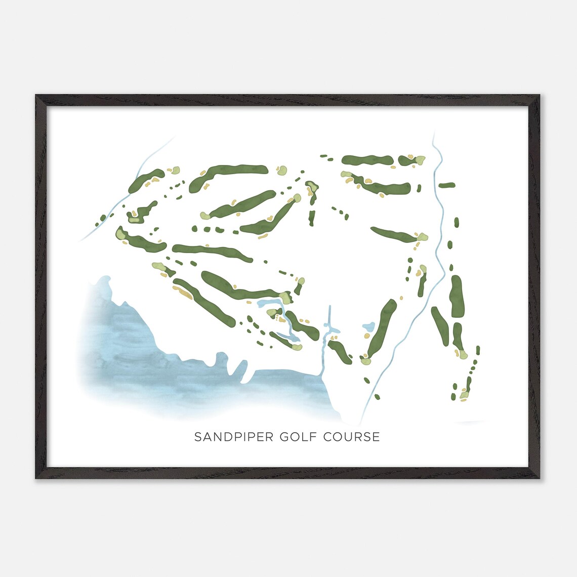 Sandpiper Golf Course Harrison Mills Canada Modern Watercolor Map Poster - Image 4