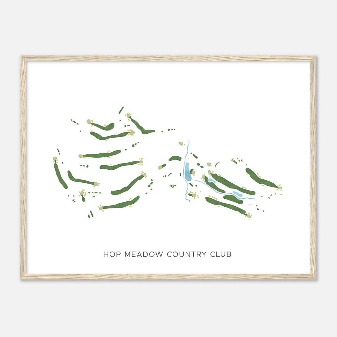 Hop Meadow Country Club Watercolor Golf Course Map Golfer Gift Poster - Image 2
