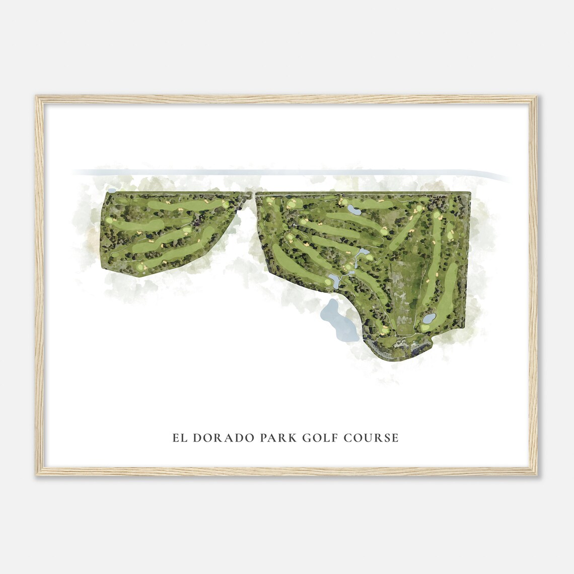El Dorado Park Golf Course California Watercolor Map - Image 2