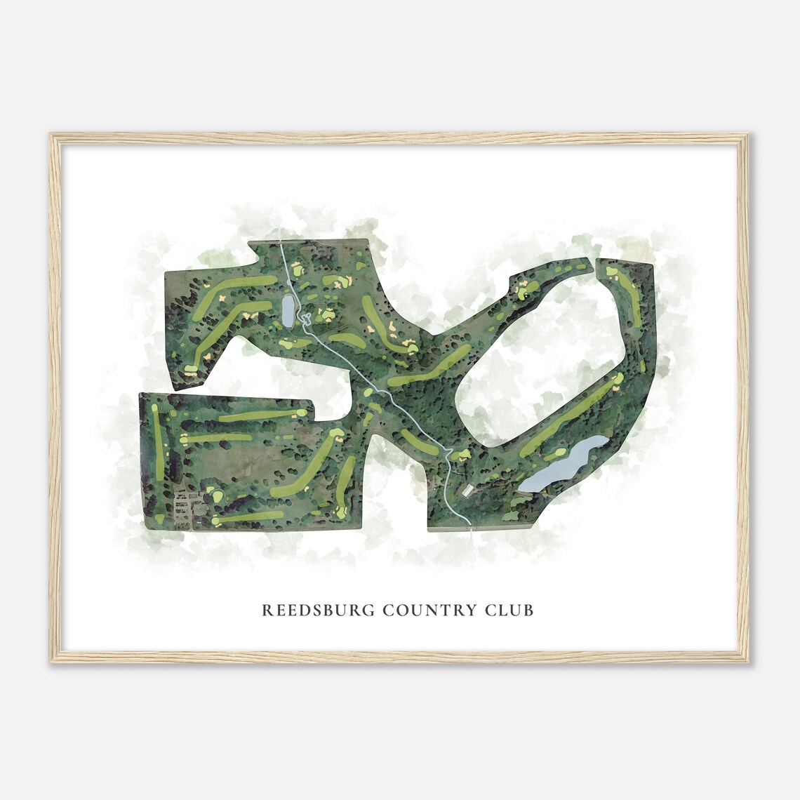 Reedsburg Country Club Classic Watercolor Aerial Golf Map Poster - Image 2