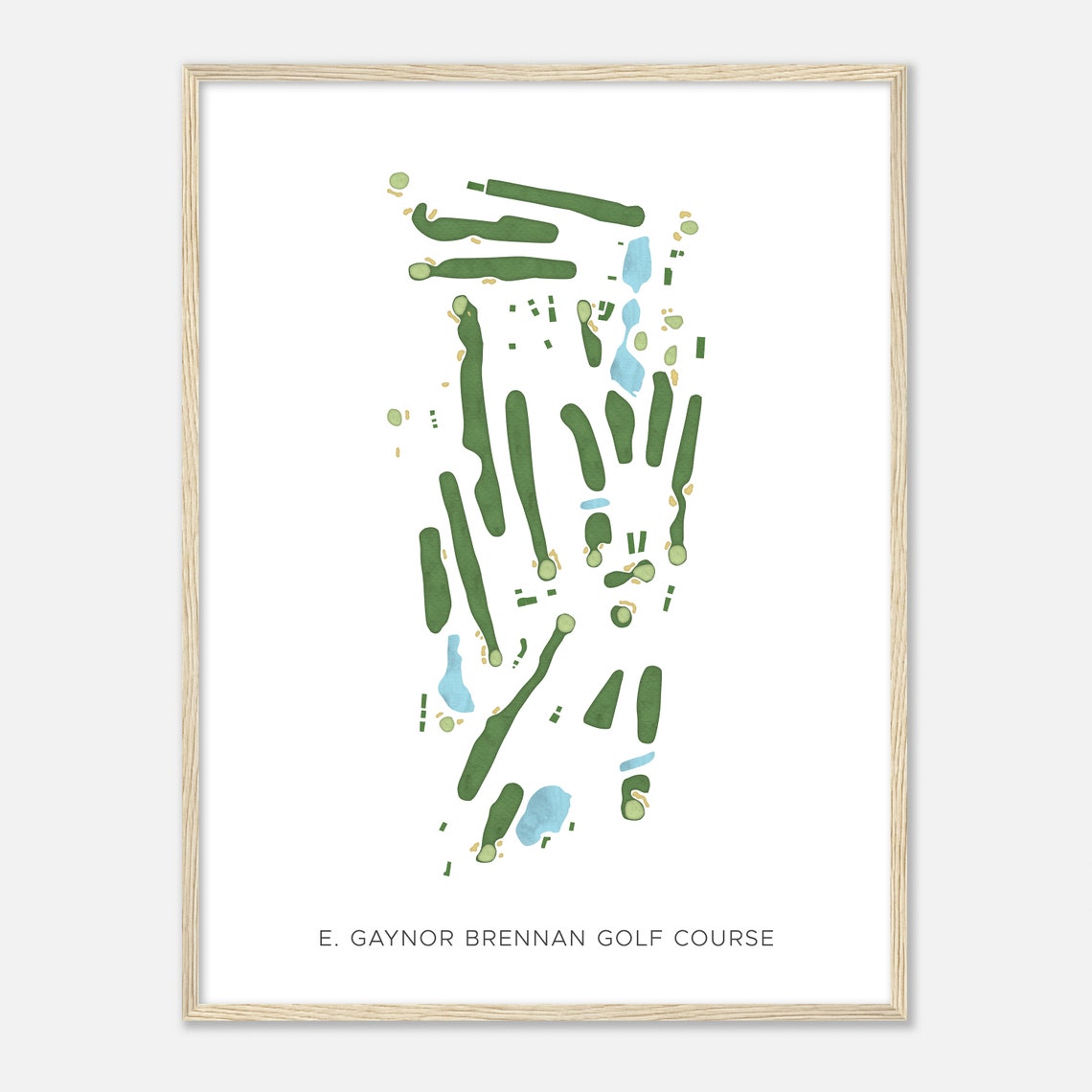 E Gaynor Brennan Golf Course Modern Minimalist Fairway Map Poster - Image 2