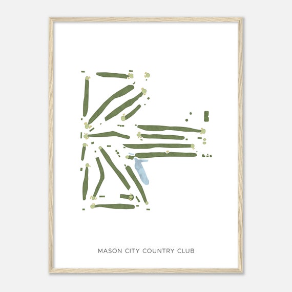 Mason City Country Club Iowa Modern Watercolor Map Golfer Gift Golf Wall Art Golf Poster Print Course Layout