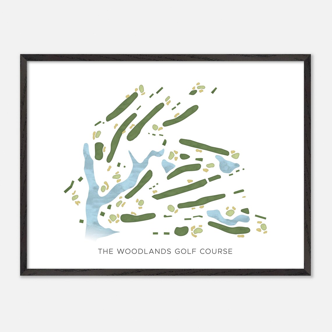 The Woodlands Golf Course Hampton Virginia Modern Watercolor Map Poster - Image 5