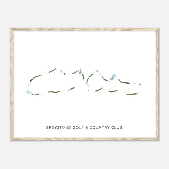 Greystone Golf Country Club Alabama Modern Watercolor Map Golfer Gift Golf Wall Art Golf Poster Print Course Layout