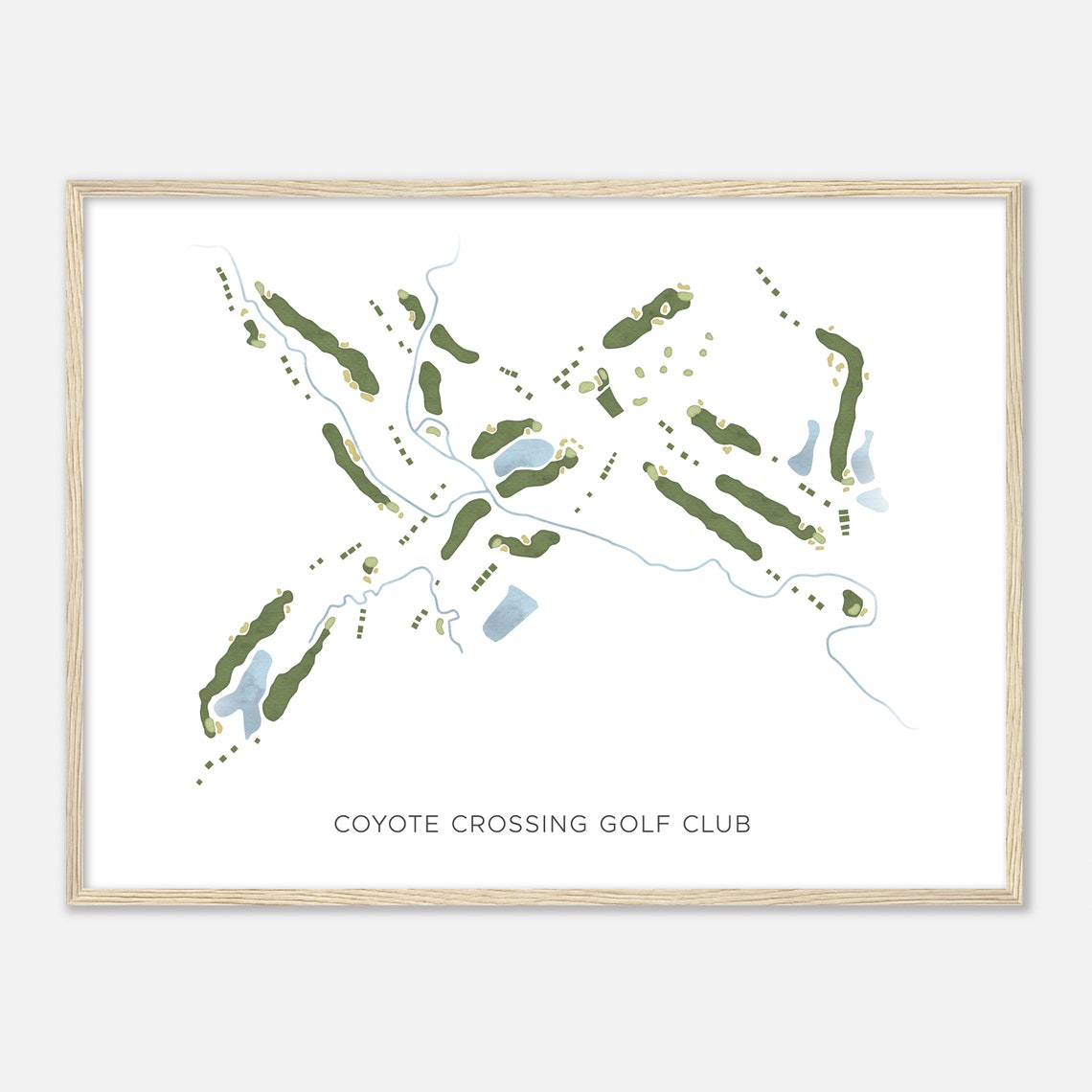 Coyote Crossing Golf Club Modern Minimalist Layout Map Poster - Image 2
