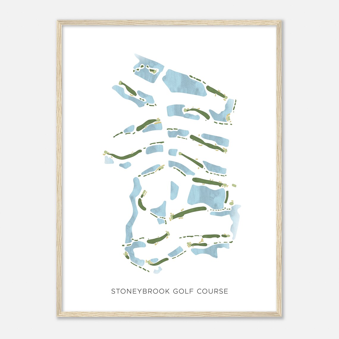 Stoneybrook Golf Course Florida Modern Watercolor Golf Course Map Poster