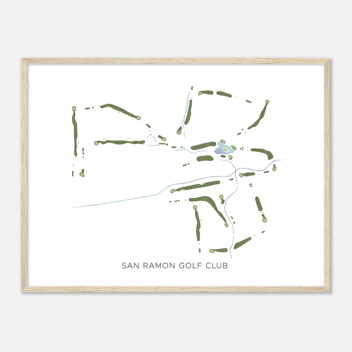 San Ramon Golf Club Modern Minimalist Course Map Golfer Gift Poster