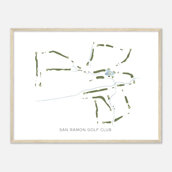 San Ramon Golf Club California Modern Watercolor Map Golfer Gift Golf Wall Art Golf Poster Print Course Layout