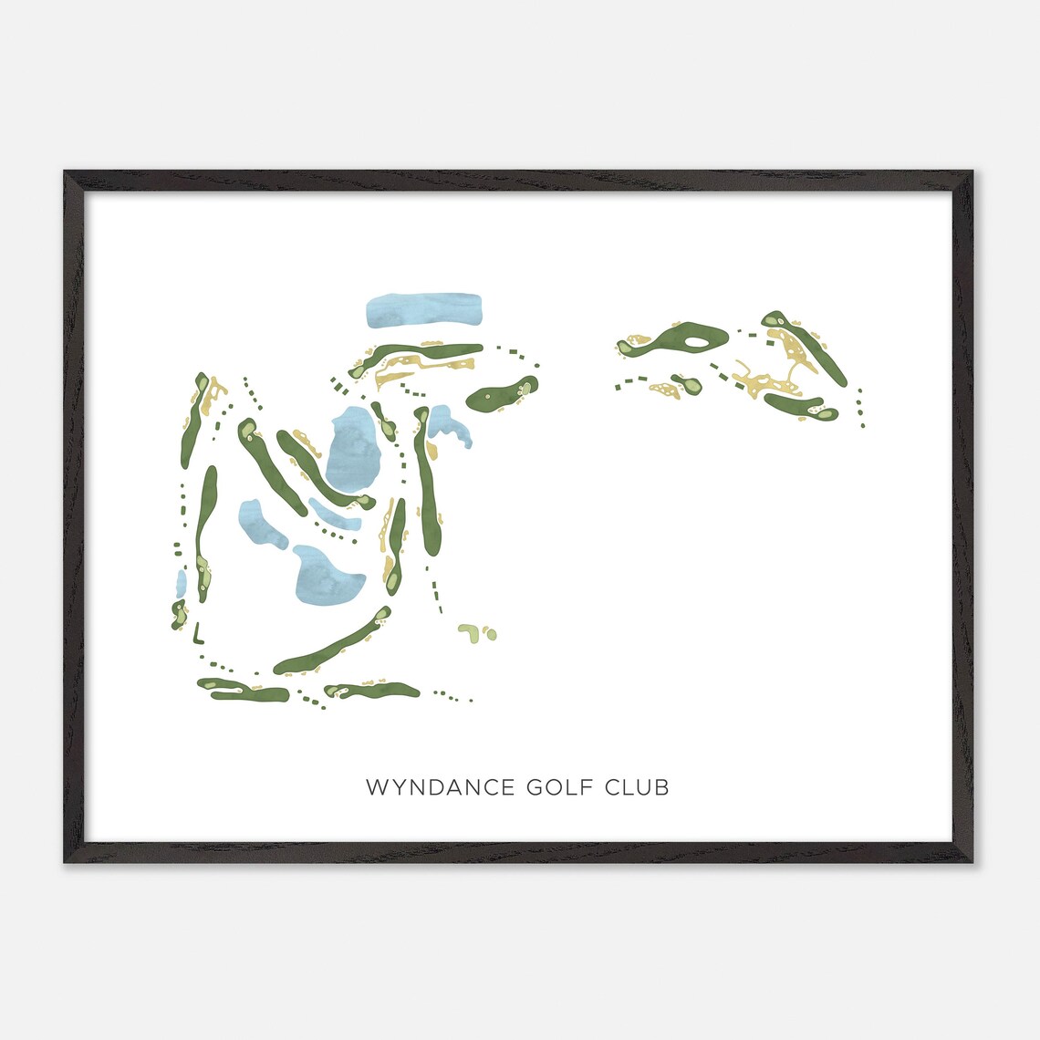 Wyndance Golf Club Modern Minimalist Watercolor Golf Map Poster - Image 4